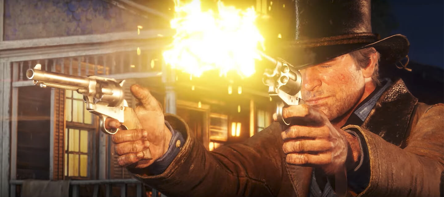 Стрельба с двух рук в Red Dead Redemption 2 фото